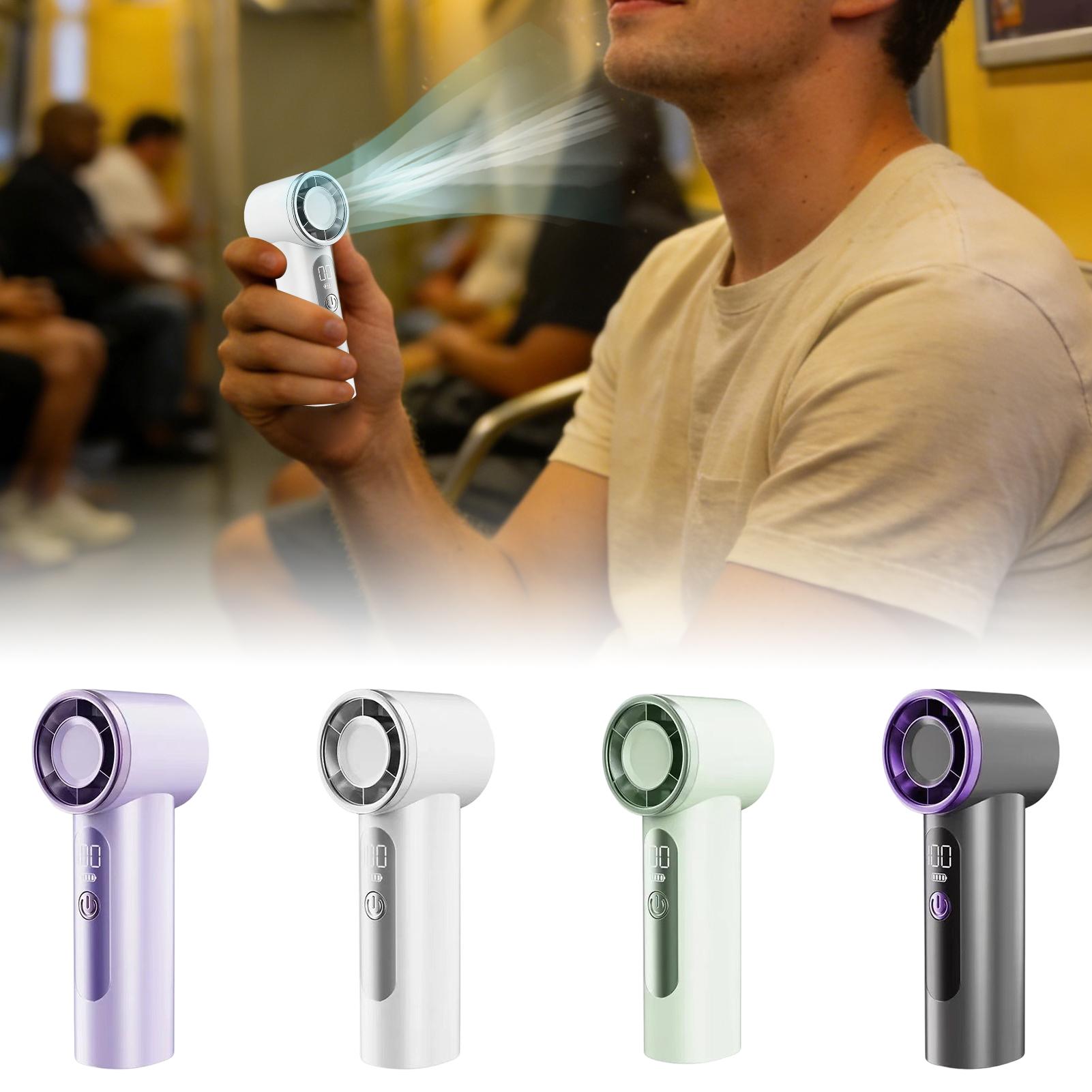 Camping Quiet - USB充電式ミニハンドヘルドファン、旅行、オフィス、屋外、自宅、キャンプ、テーマパーク、通勤用のポータブル静音冷却ツール
