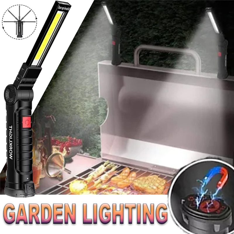 Outdoor Camping Lantern - ポータブル LED 懐中電灯 磁気フック付き 屋外修理作業灯 Type-C