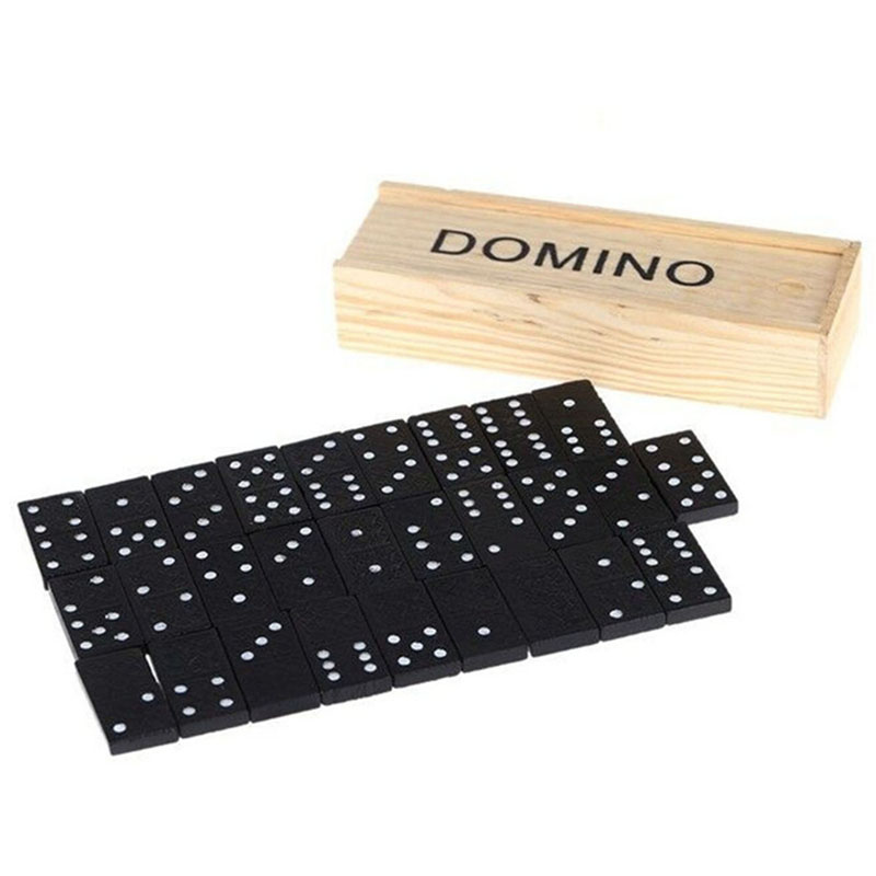 Outdoor Camping Games For Kids - 28 ピース/セット木製ドミノボードゲームテーブルゲームドミノおもちゃ子供の知育玩具屋外キャンプ旅行ゲーム