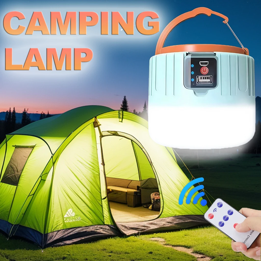 Outdoor Camping Lantern - ソーラーキャンプランタン 充電式LEDポータブルワークライト リモコン付き、パワーバンク懐中電灯 釣りBBQ用屋外緊急ランプ