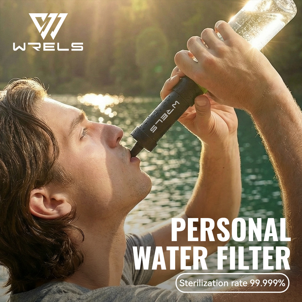 Outdoor Camping Water Filter - WERLS ハイキング用パーソナルミニ浄水ストロー ポータブルアウトドア浄水器 キャンプ、バックパッキング、旅行、緊急サバイバル用