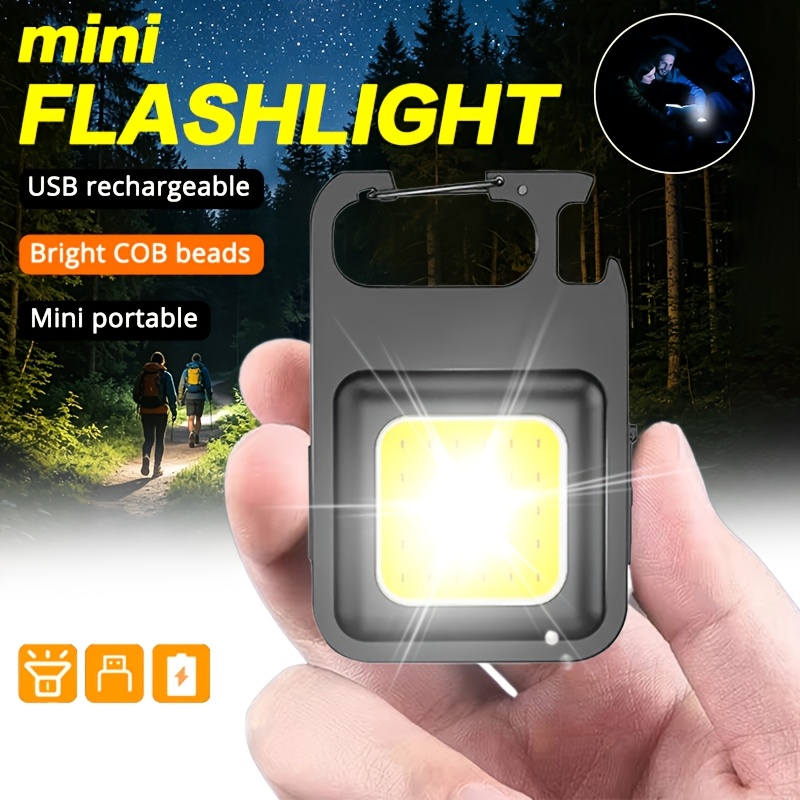 Outdoor Camping Lantern - ポータブルキーホルダーライトミニ多機能キャンプ懐中電灯USB充電式作業用LED明るいCOBポケットクリップランタン