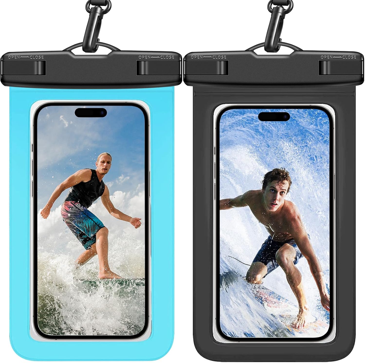 Outdoor Camping Bag - IPX8 タッチスクリーン防水電話ポーチ ネックストラップ付き ドライバッグ 最大8.4インチのスマートフォンに対応 水泳、シュノーケリング、ダイビング、カヤック、ラフティング、ウォーターパーク、ビーチ、クルーズ、キャンプ、釣り、アウトドア旅行、雨天時の使用に最適