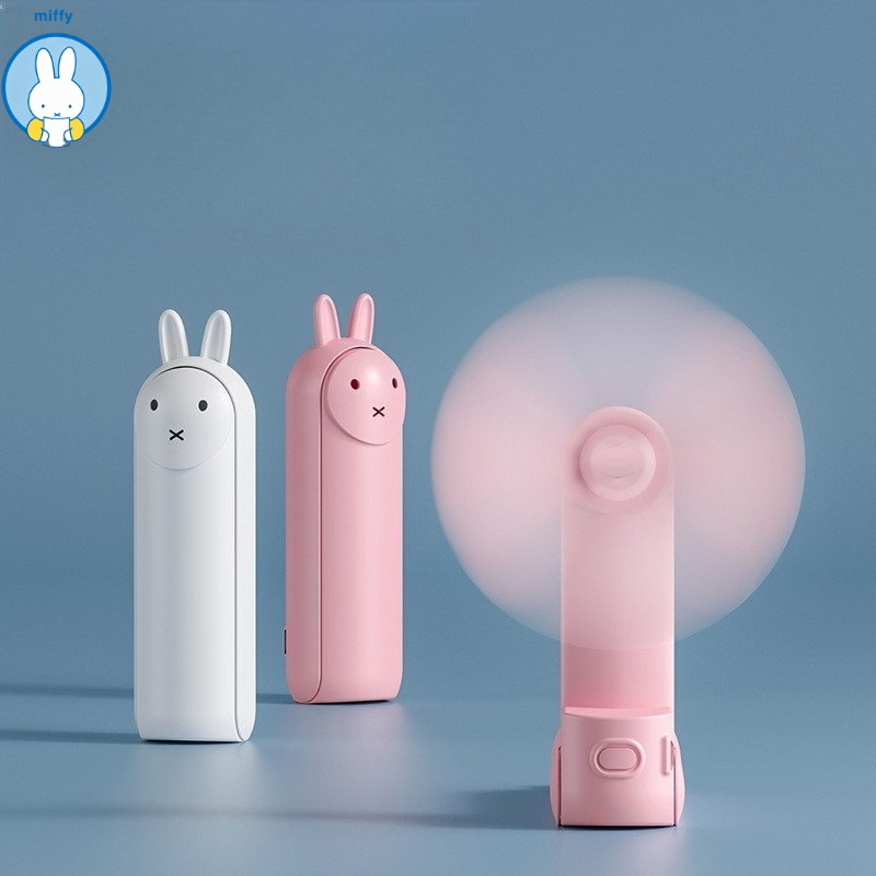 Camping Quiet - かわいいミッフィー折りたたみ式ハンドヘルドファンUSB充電式大型風量屋外キャンプ用静音小型ミニマリストポータブルファン