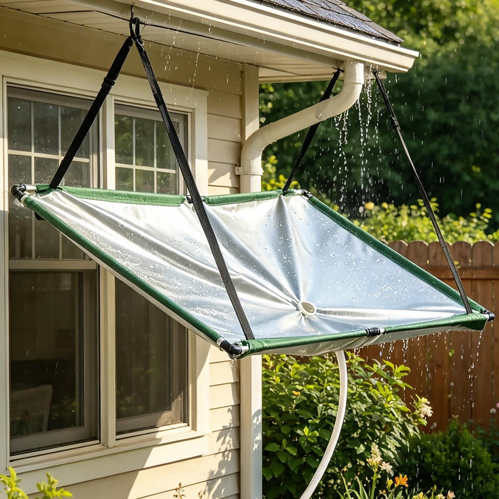 Outdoor Camping Water Filter - 水収集布 ホース付き 雨水キャッチャーフィルター 芝生用 屋外 裏庭