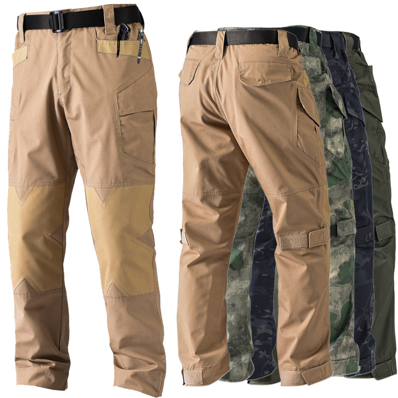 Camping Outdoor Clothing - 男性のハイキングパンツリップストップカジュアルカーゴパンツ作業ズボン戦闘パンツ戦術的なズボン軍事キャンプ屋外服