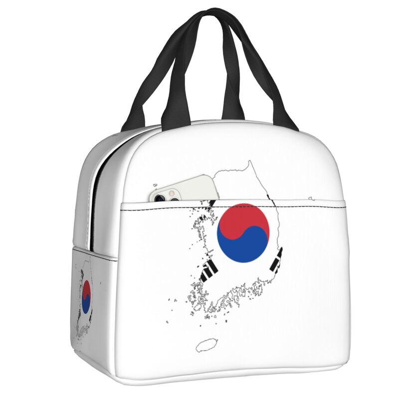 Outdoor Camping Korea - 韓国国旗柄 保温ランチバッグ 女性用 ポータブルランチコンテナ アウトドア キャンプ