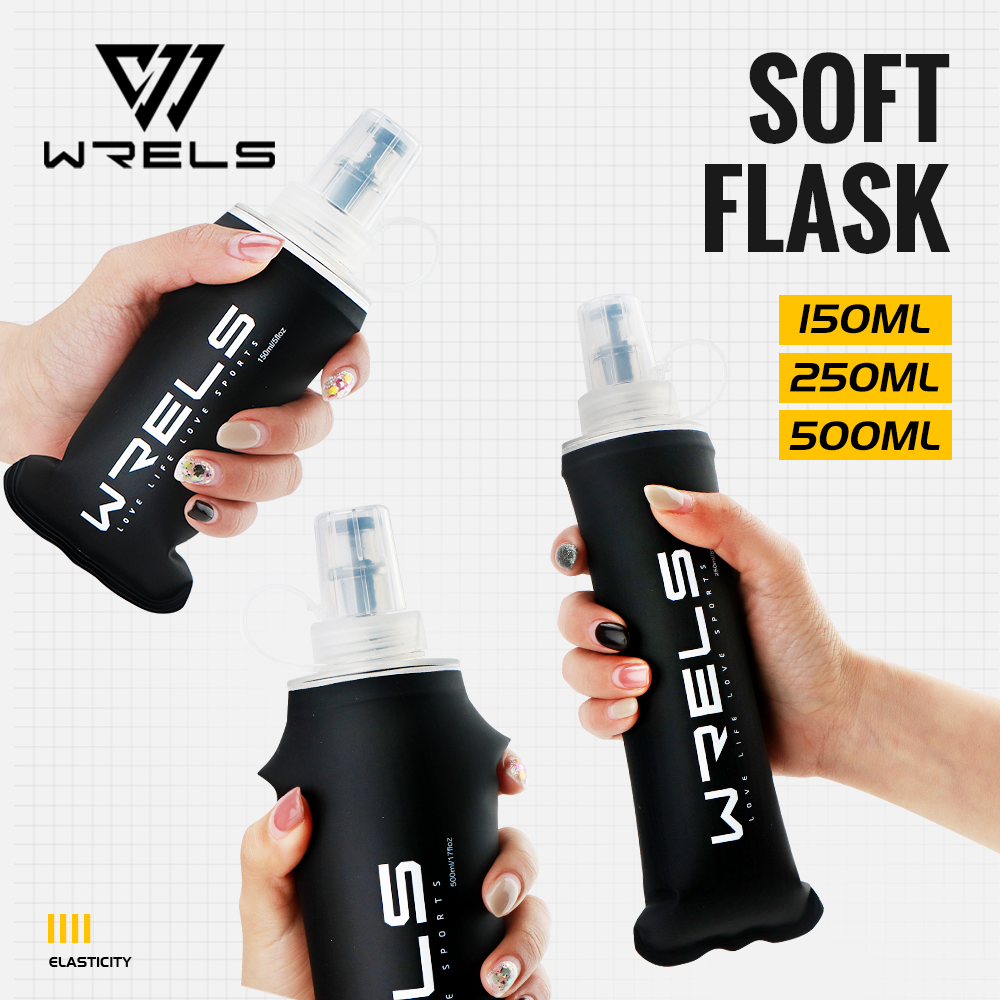 Collapsible Water Bottle - WRELS ソフトフラスク TPU 超軽量 折りたたみ式 BPAフリー