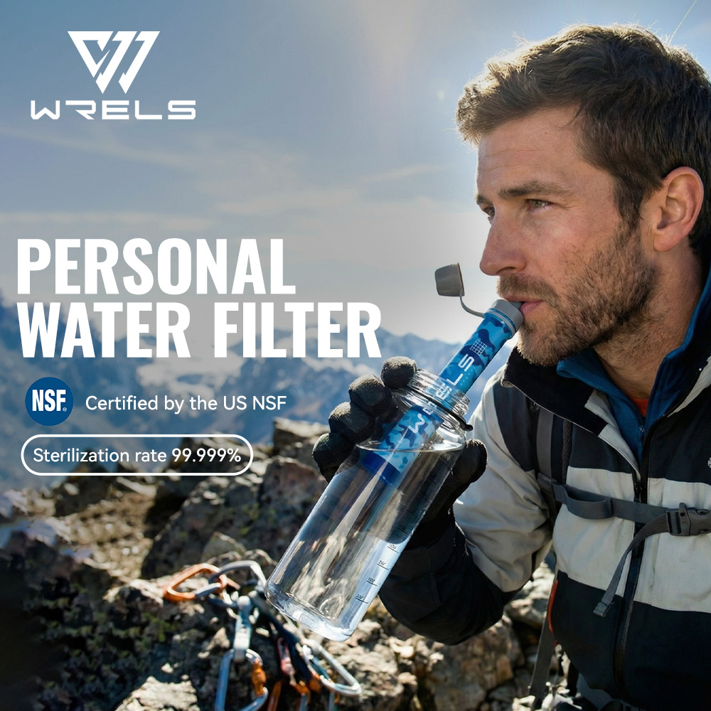 Outdoor Camping Water Filter - WRELS 屋外ポータブル浄水器セット キャンプ用浄水器 サバイバルまたは緊急用品用 純化直接飲用