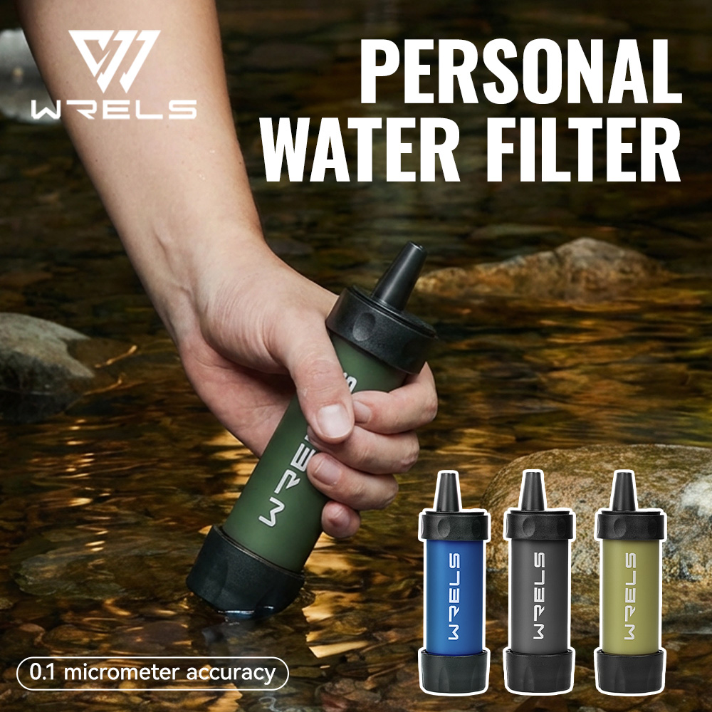 Outdoor Camping Water Filter - WRELS キャンプ＆サバイバル緊急用屋外携帯浄水器 - 直接飲用可能な個別浄水器、天然水にも安全