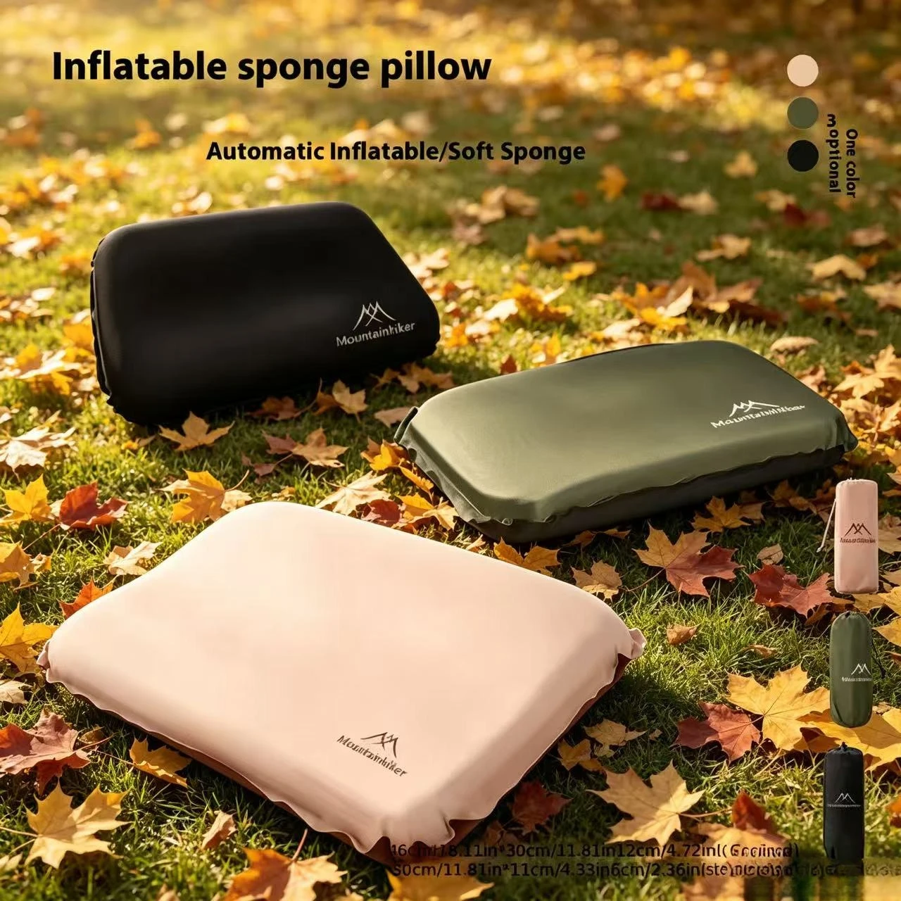 Camping Quiet - Mountainhiker 新しい自動膨張式枕、快適、静か、高弾性リバウンドコットン枕、アウトドアキャンプ旅行用