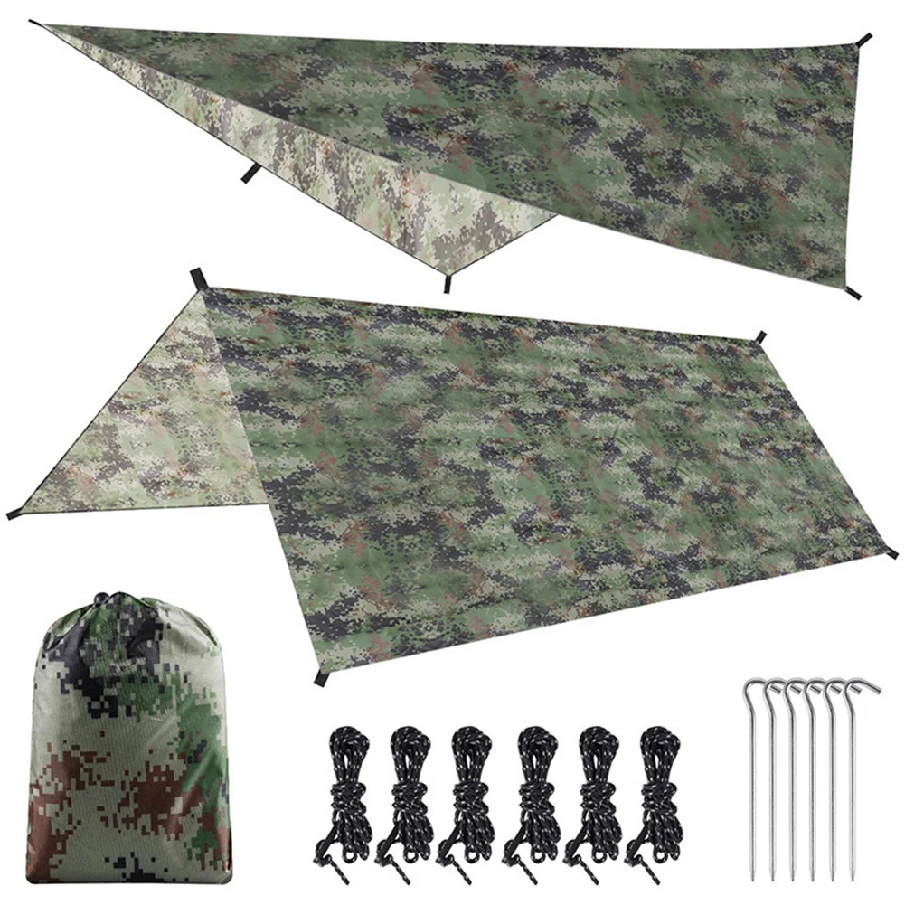 Waterproof Tarp Shelter - 300x300cm 防水キャンプタープシェルターオーニングサンシェルター屋外折りたたみキャノピーハイキングビーチピクニック旅行用グランドマット