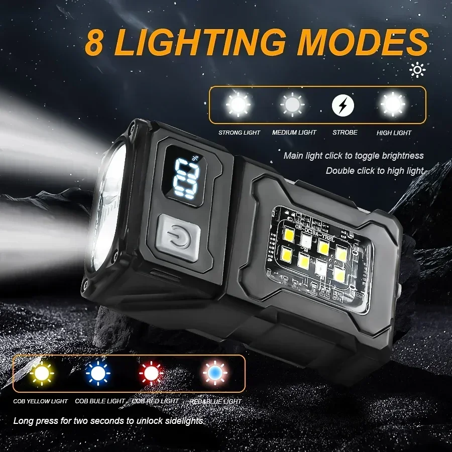 ミニ USB 充電式 LED 懐中電灯ポータブルテールマグネ - Outdoor Camping Lantern のレビューと価格