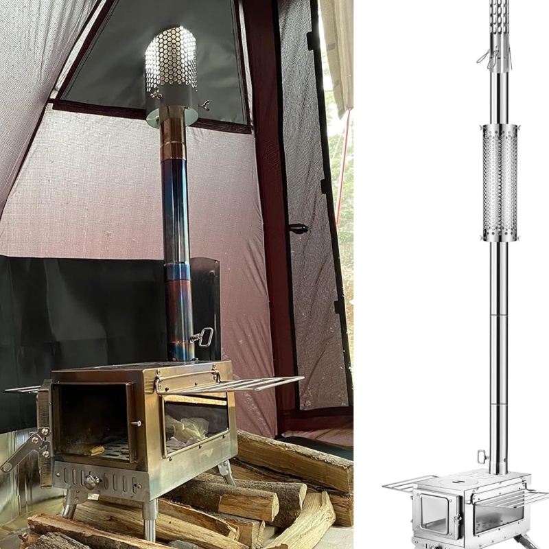 キャンプストーブパイプステンレス鋼煙突チューブ屋外テント用薪 - Outdoor Camping Stove Wood のレビューと価格