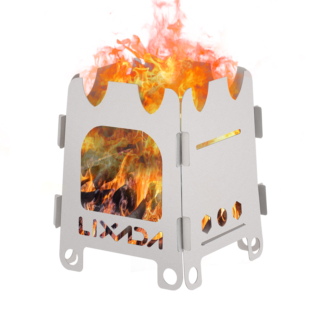 Lixada-ポータブルチタンおよびステンレス鋼の屋外キャン - Outdoor Camping Stove Wood のレビューと価格
