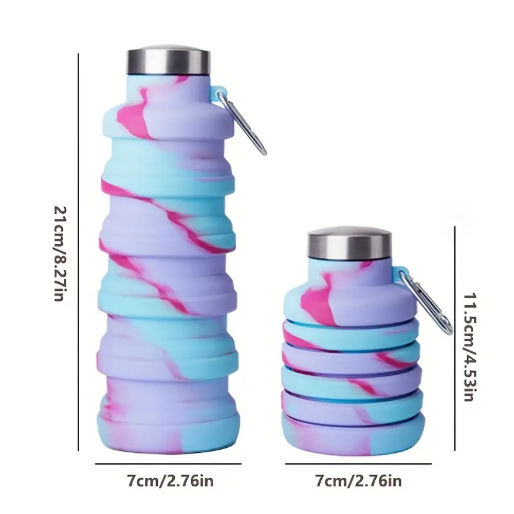 500ml 折りたたみ式シリコンウォーターボトル漏れ防止折り - Collapsible Water Bottle のレビューと価格