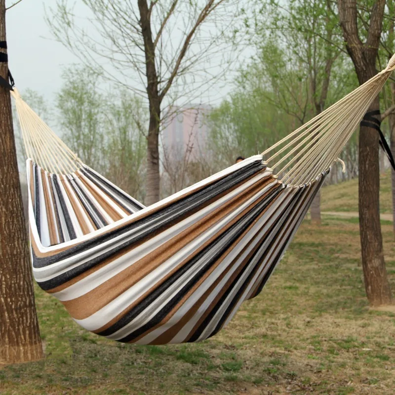 キャンバス製木製スティックハンモック屋外キャンプ用吊り下げベ - Outdoor Indoor Camping のレビューと価格