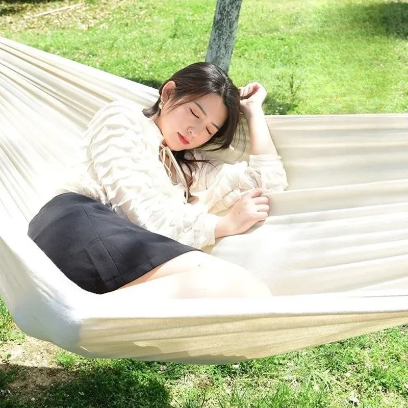 キャンバス製木製スティックハンモック屋外キャンプ用吊り下げベ - Outdoor Indoor Camping のレビューと価格