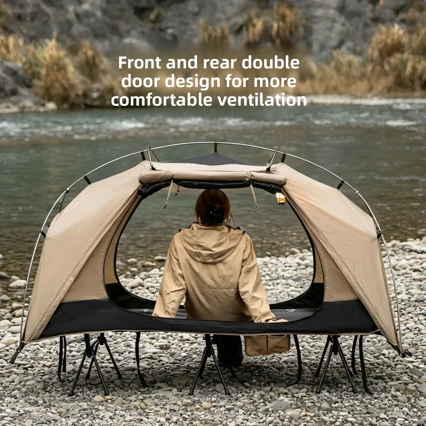 マウンテンハイカー キャンプコットテント 一人用 ポータブル - Outdoor Camping Automatic Quick Opening Tent のレビューと価格