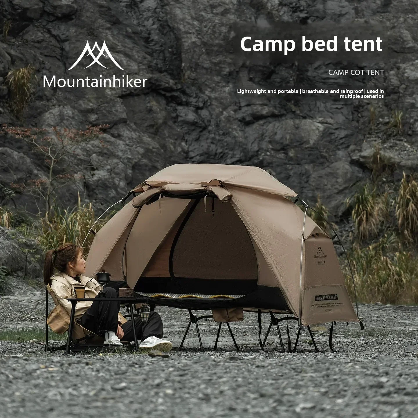 マウンテンハイカー キャンプコットテント 一人用 ポータブル - Outdoor Camping Automatic Quick Opening Tent のレビューと価格