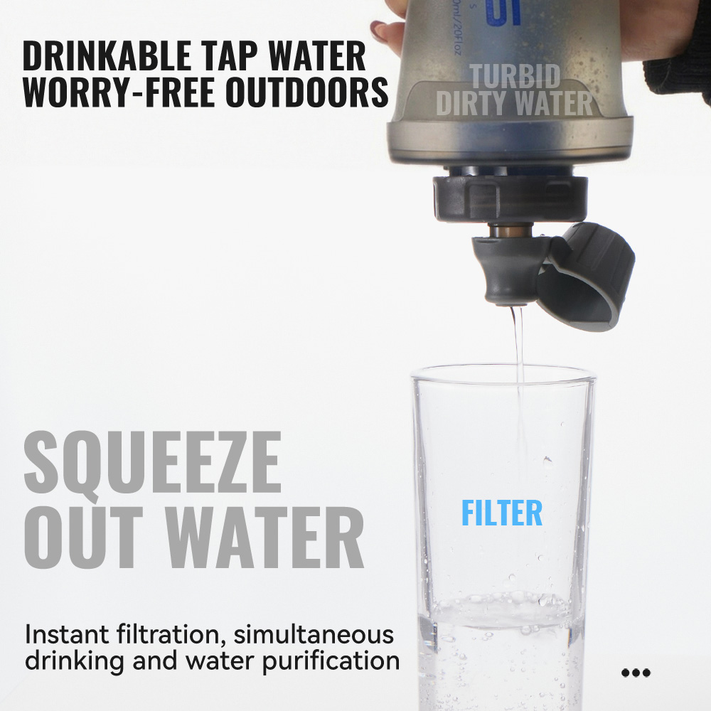 WRELS ソフトウォーターボトル フィルター付き 超軽量折 - Collapsible Water Bottle のレビューと価格