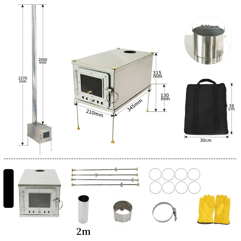 折りたたみ式軽量チタン合金テントストーブ、ポータブル、耐久性 - Outdoor Camping Stove Wood のレビューと価格