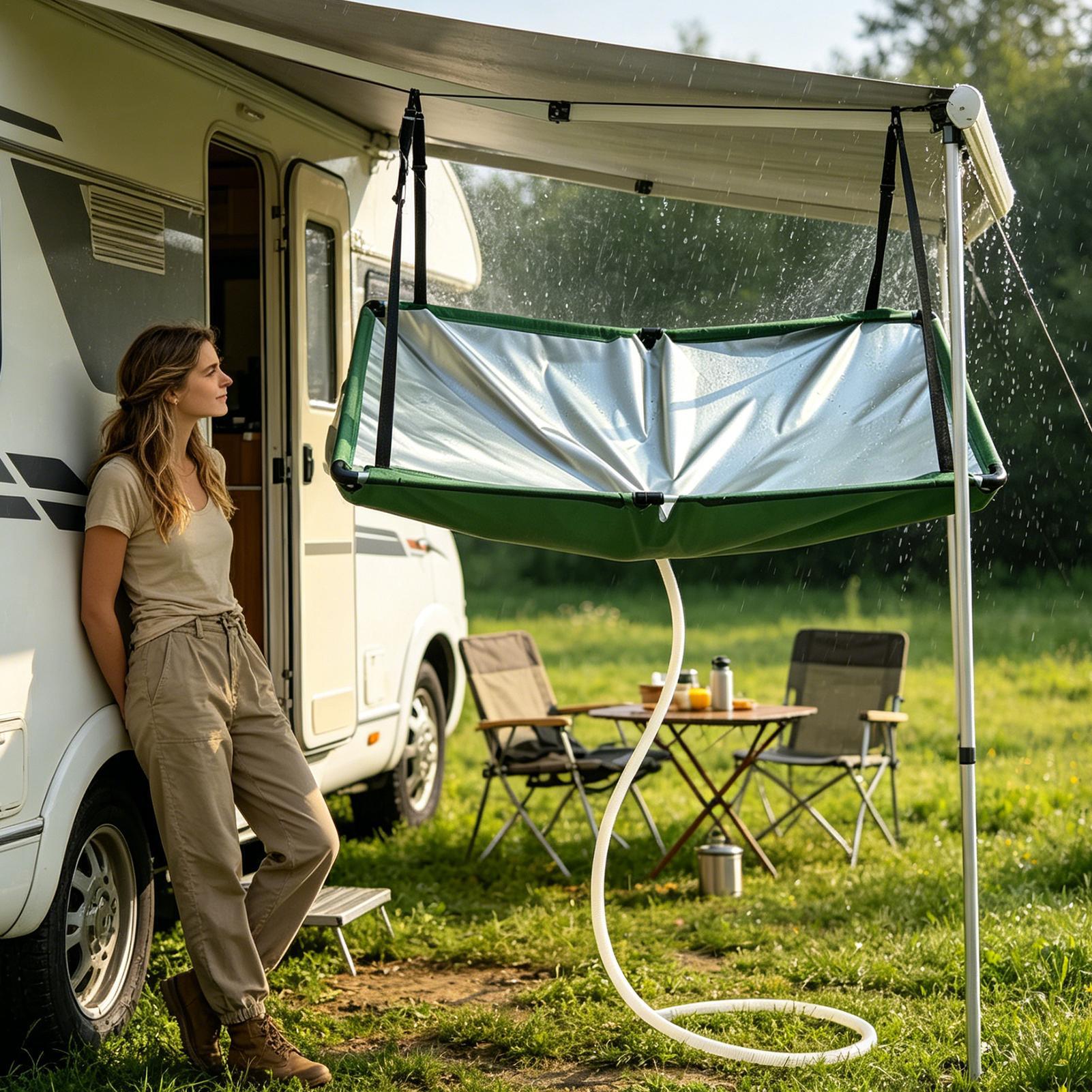 ガーデンウォーターハーベスター布製雨水コレクター、ホース付き - Outdoor Camping Water Filter のレビューと価格