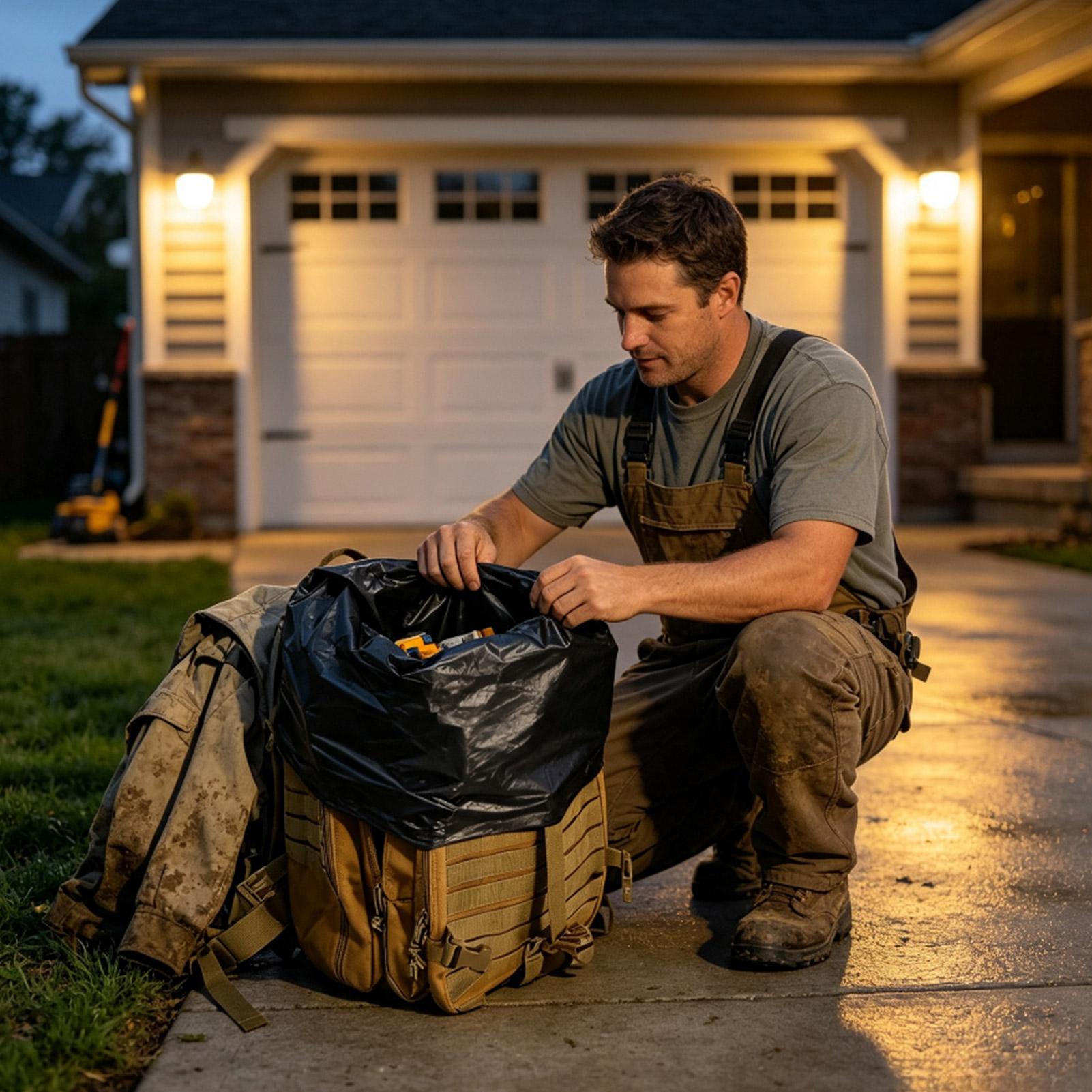 防水バックパックライナー 10枚セット マットブラック 高耐 - Outdoor Camping Bag のレビューと価格