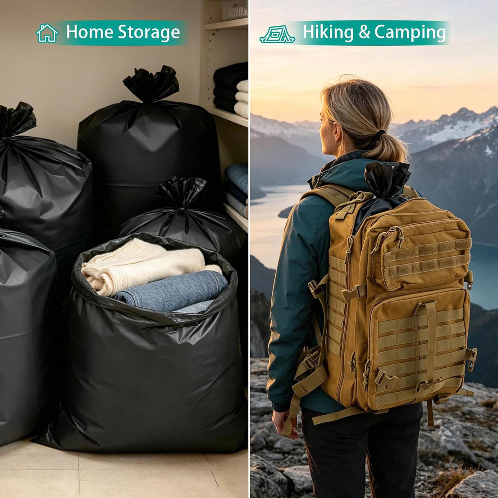 防水バックパックライナー 10枚セット マットブラック 高耐 - Outdoor Camping Bag のレビューと価格