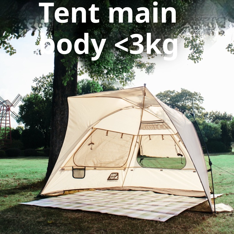 ポータブルビーチサンシェルター折りたたみ式防雨屋外ダブルテン - Outdoor Camping Automatic Quick Opening Tent のレビューと価格