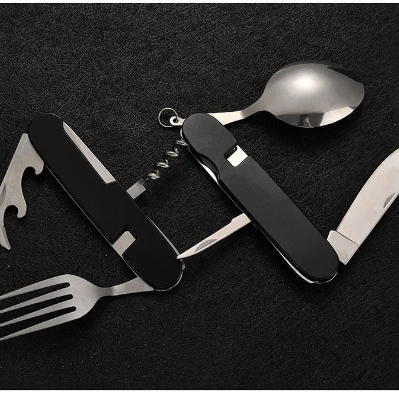 4 in 1 折りたたみ食器取り外し可能なキャンプ用品ステン - Camping Quiet のレビューと価格