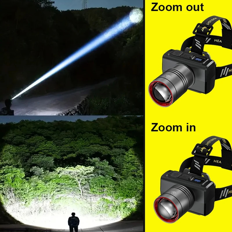 2026 LEDデジタル充電式ヘッドランプ 超高輝度ヘッドL - Outdoor Camping Lantern のレビューと価格