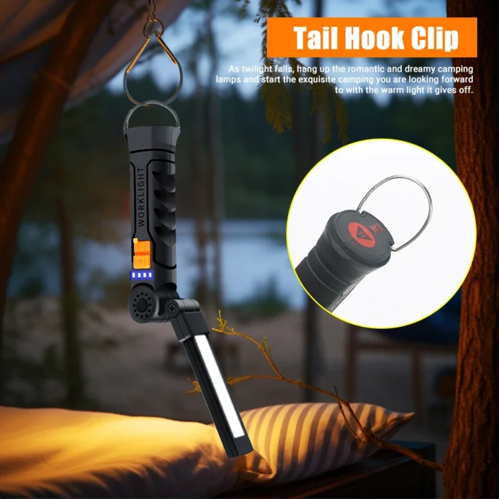 ポータブル COB LED 懐中電灯 USB 充電式トーチ、 - Camping Lantern のレビューと価格