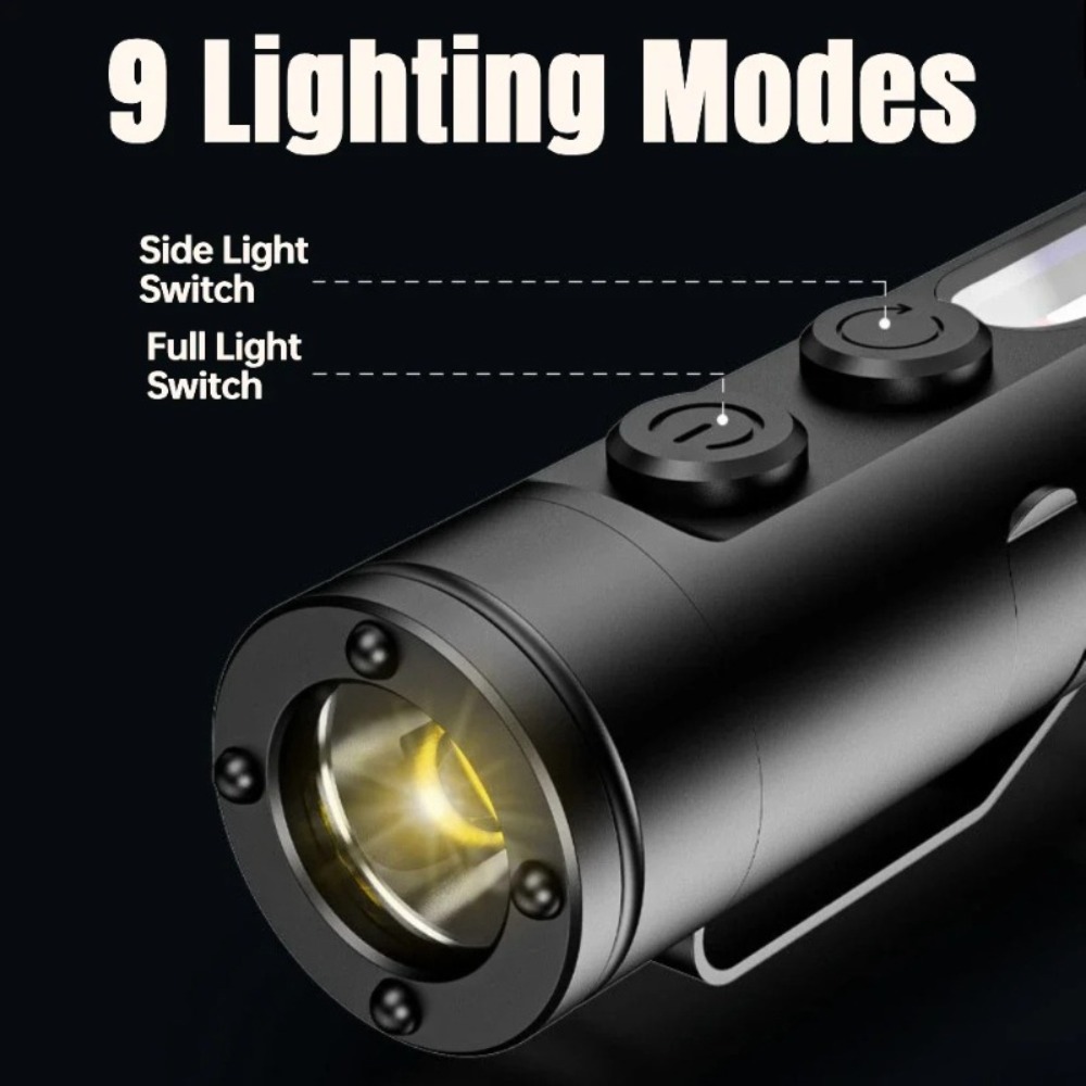 ミニ屋外懐中電灯タイプ C 充電式 LED 磁気トーチ ハッ - Camping Lantern のレビューと価格