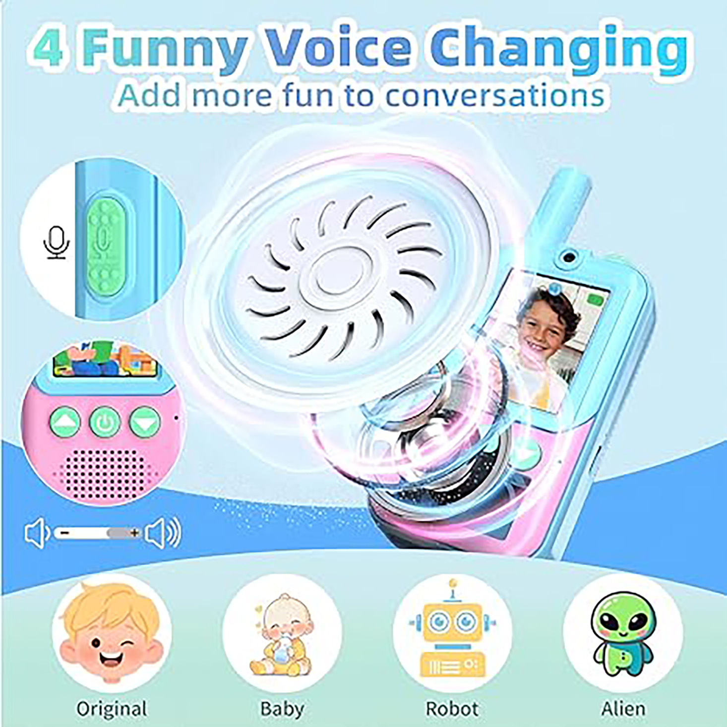 充電式キッズビデオウォーキートーキー2個セット、HDカメラと - Outdoor Camping Games For Kids のレビューと価格