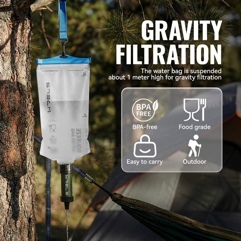 WRELS 屋外浄水器高品質キャンプハイキング緊急生活サバイ - Outdoor Camping Water Filter のレビューと価格