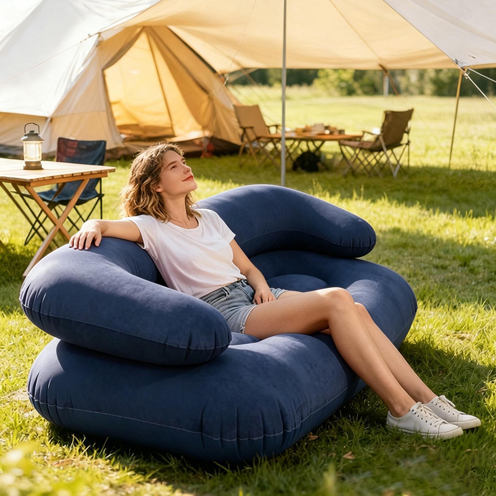 ダブルインフレータブルエアソファ2人掛けレイジーカウチヘビー - Outdoor Indoor Camping のレビューと価格