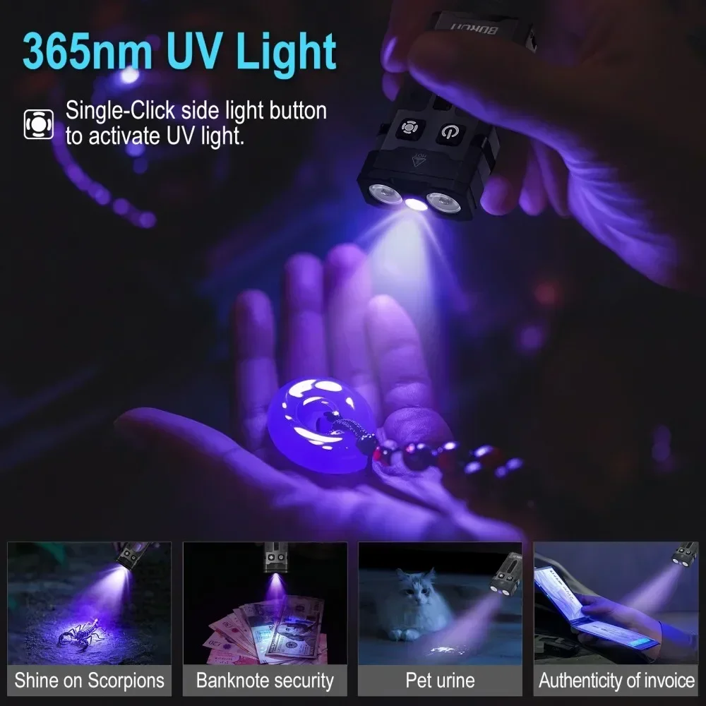 BORUiT EV20 1100LM EDC UVキーホルダ - Outdoor Camping Lantern のレビューと価格