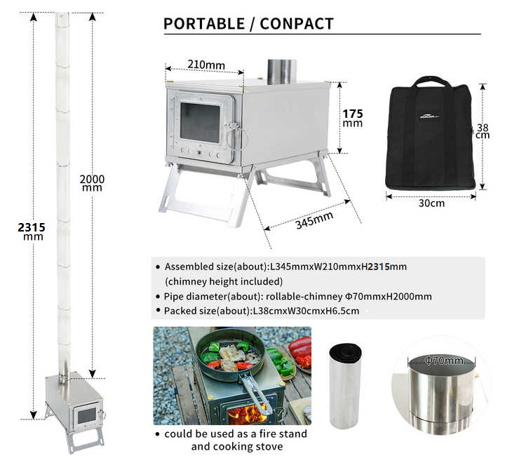 【新製品】屋外用ステンレス製ストーブ、軽量バックパックキャン - Outdoor Camping Stove Wood のレビューと価格