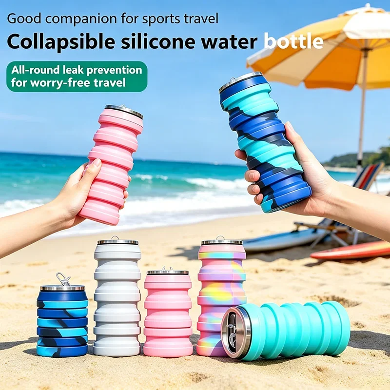480ML収納式シリコン製ウォーターボトル折りたたみカップア - Collapsible Water Bottle のレビューと価格
