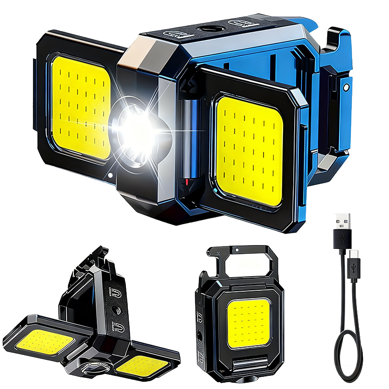 ミニ懐中電灯キーホルダーライト COB ワークライト USB - Outdoor Camping Lantern のレビューと価格