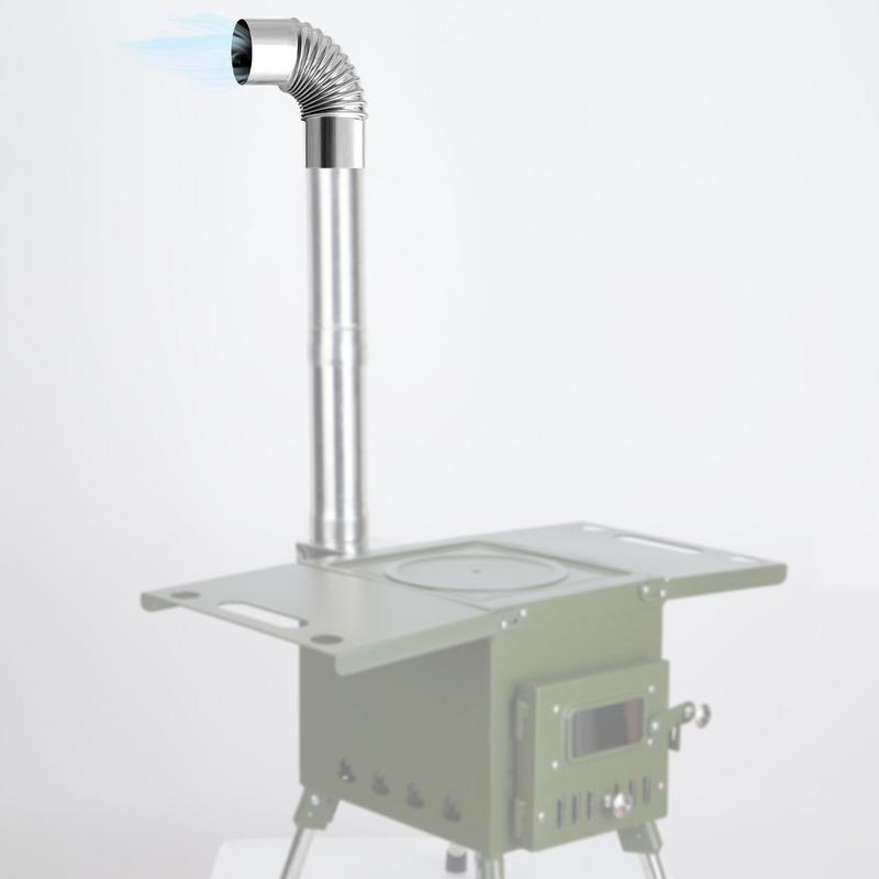 ステンレス鋼90度エルボー煙突ライナー、屋外キャンプ用マルチ - Outdoor Camping Stove Wood のレビューと価格