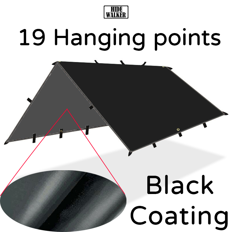 19 吊り下げポイントブラックコーティングタープ防水ブラック - Waterproof Tarp Shelter のレビューと価格