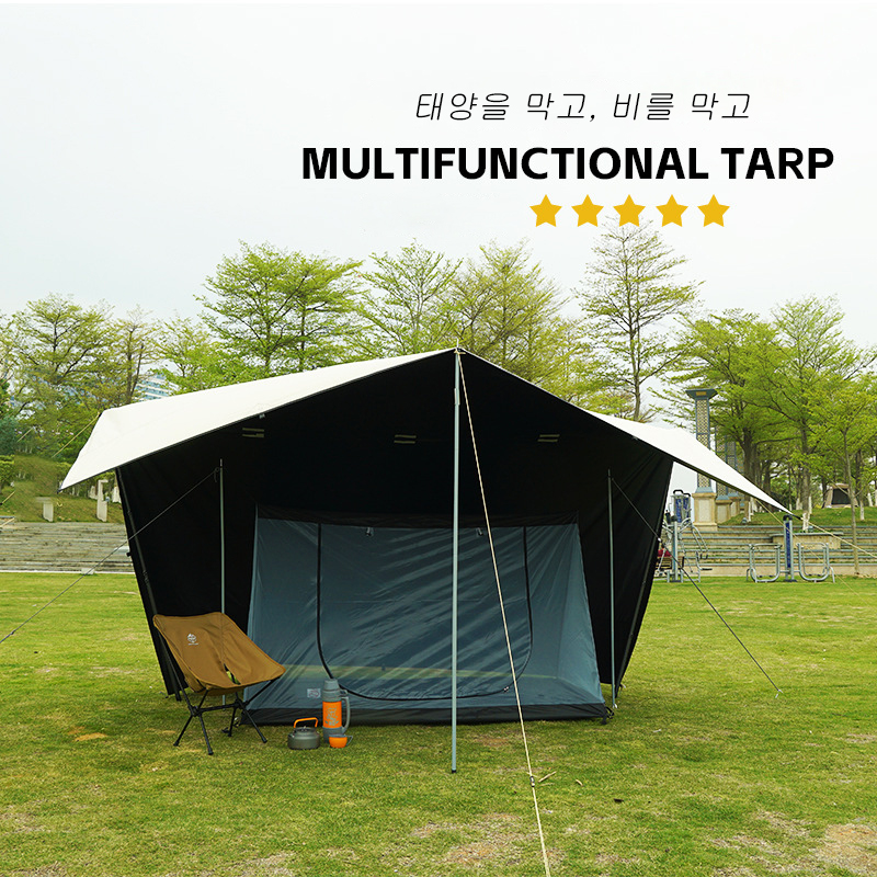 19 吊り下げポイントブラックコーティングタープ防水ブラック - Waterproof Tarp Shelter のレビューと価格