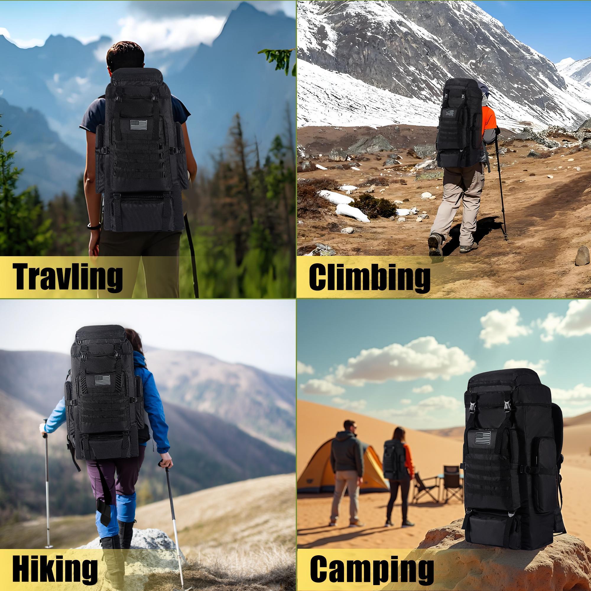 70L プロフェッショナルハイキングバックパック 大容量 人 - Outdoor Camping Bag のレビューと価格