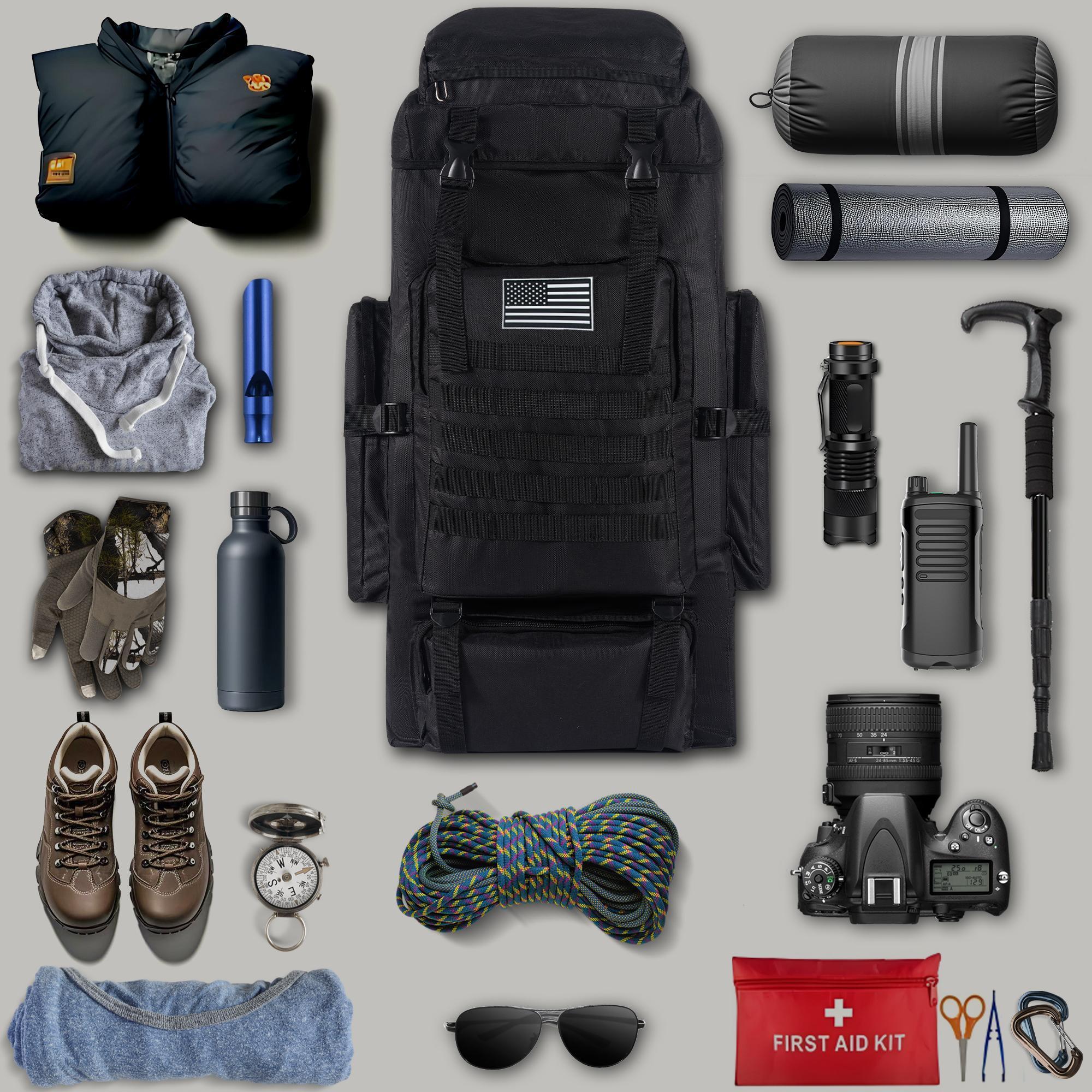 70L プロフェッショナルハイキングバックパック 大容量 人 - Outdoor Camping Bag のレビューと価格