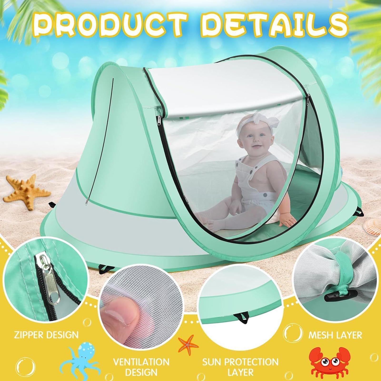 キッズビーチテント UPF 50 子供用折りたたみキャノピー - Outdoor Camping Games For Kids のレビューと価格