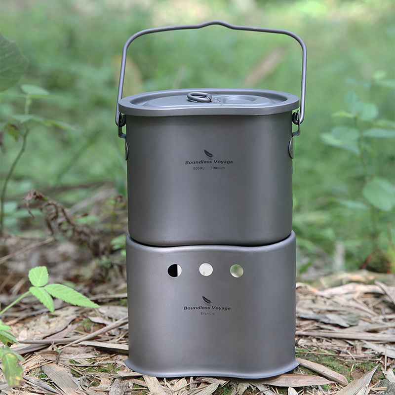 無限の航海-チタン調理器具セット、屋外キャンプハンギングポッ - Outdoor Camping Stove Wood のレビューと価格
