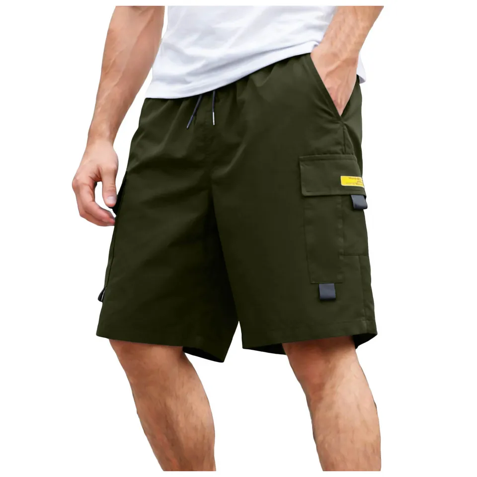 メンズ夏カーゴショーツトレンディなルーズフィット巾着マルチポ - Camping Outdoor Clothing のレビューと価格