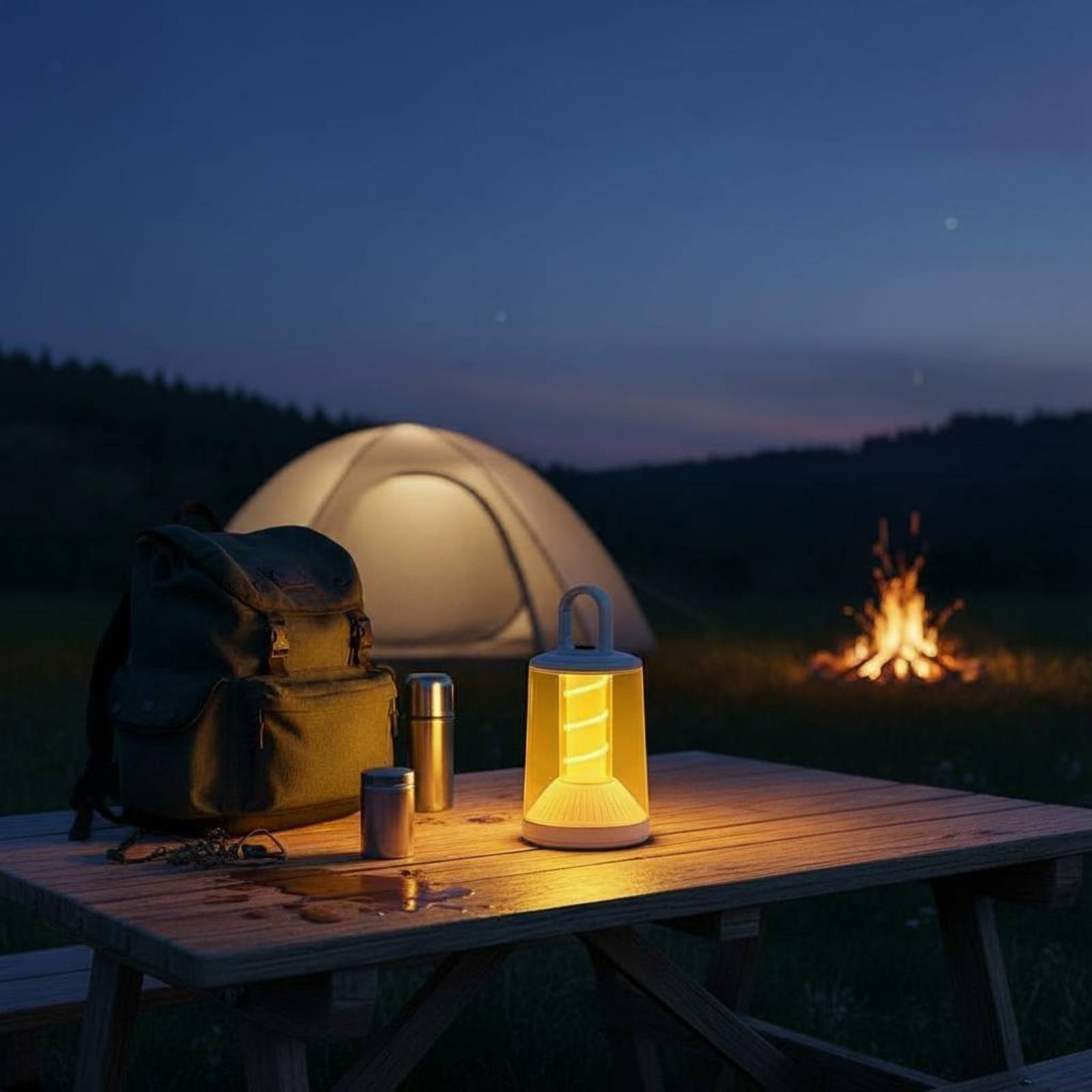 電池式吊り下げランタン 360 °   照明 ポータブルアン - Camping Lantern のレビューと価格